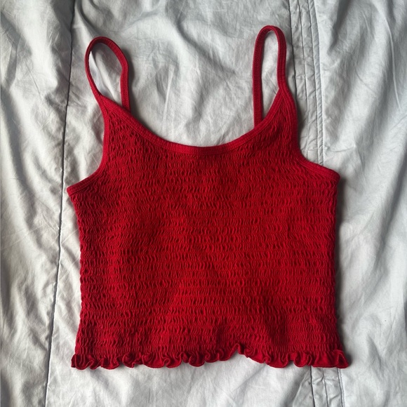 EUC Hollister Red Scrunch Tank Top - Picture 1 of 6
